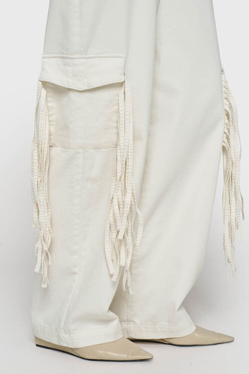 10Days fringe cargo broek parelwit