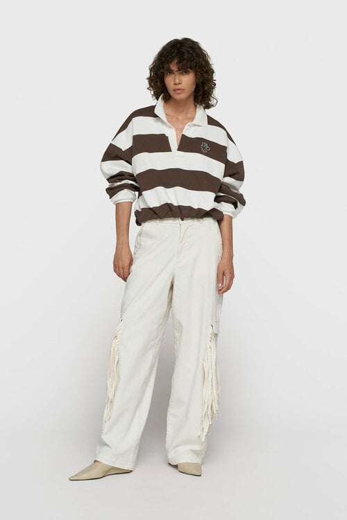 10Days balloon sweater met baseballlook bruin