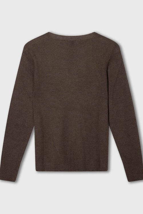 10Days slanke fijngebreide sweater bruin