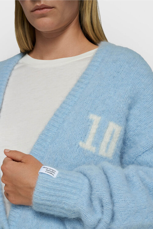 10Days harig gebreid vest blauw