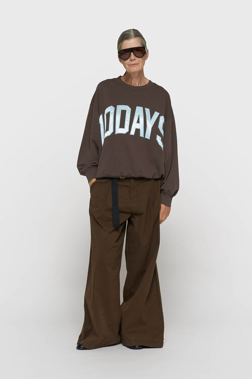 10Days wijde broek twill bruin