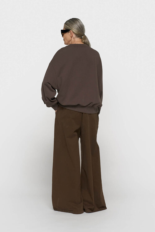 10Days wijde broek twill bruin