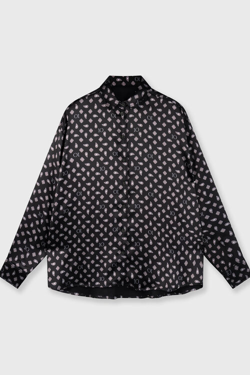 10Days zwarte fluid shirt met paisley