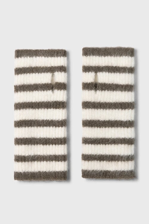 10Days gestreepte hairy knit handschoenen brui