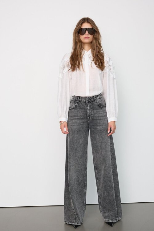 Co'couture Zwarte Vicky wide leg jeans