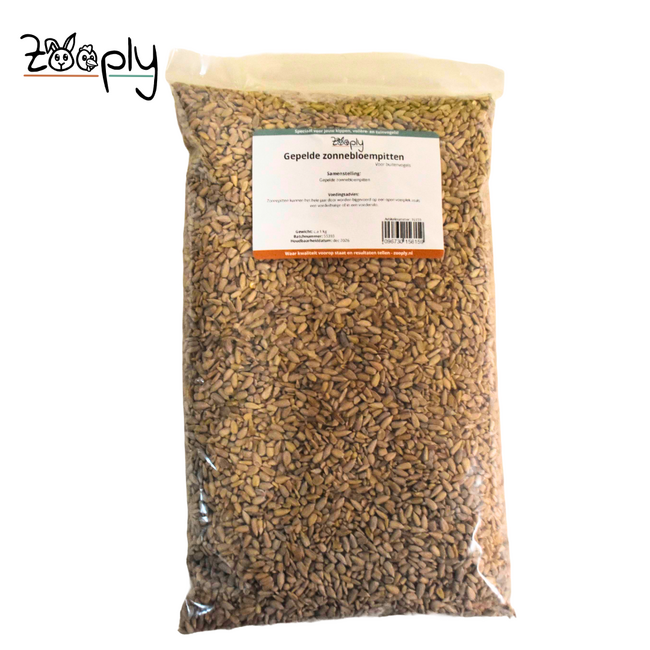 Gepelde zonnebloempitten voor de buitenvogels – Gezonde lekkerij voor de vogels buiten in de tuin – 1 kg