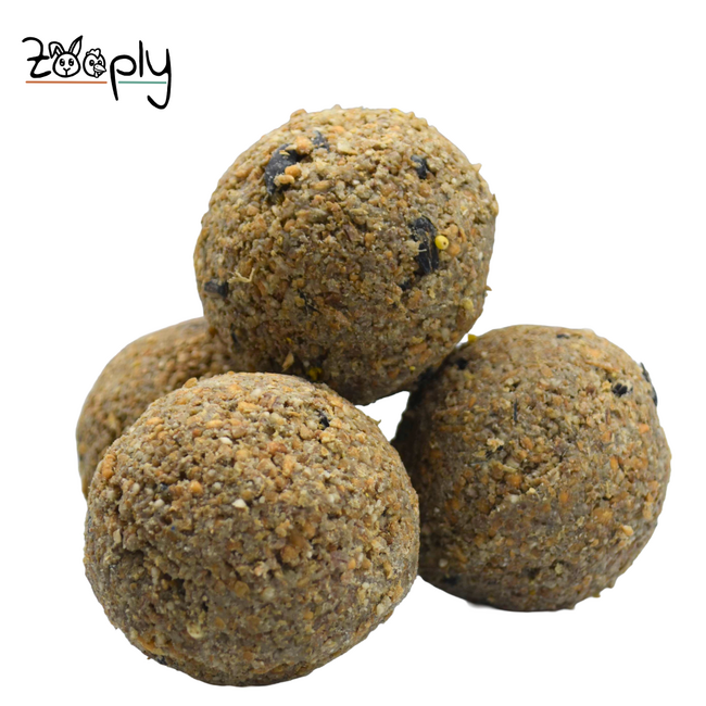 Mezebollen zonder net – Vetbollen voor buitenvogels – In bakje – 18 stuks