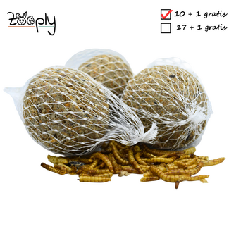 Zooply Mezebollen met net en meelwormen – In zakje – 11 stuks