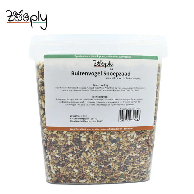 Snoepvoer voor de tuinvogels – Mooie en lekkere samenstelling – In emmer verpakt – 3 kg