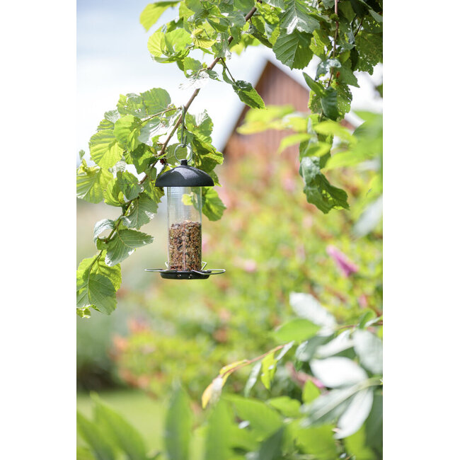 Strooivoer houder – Perfect voor strooivoer voor de tuinvogels – Metaal – ø 10 × 20 cm