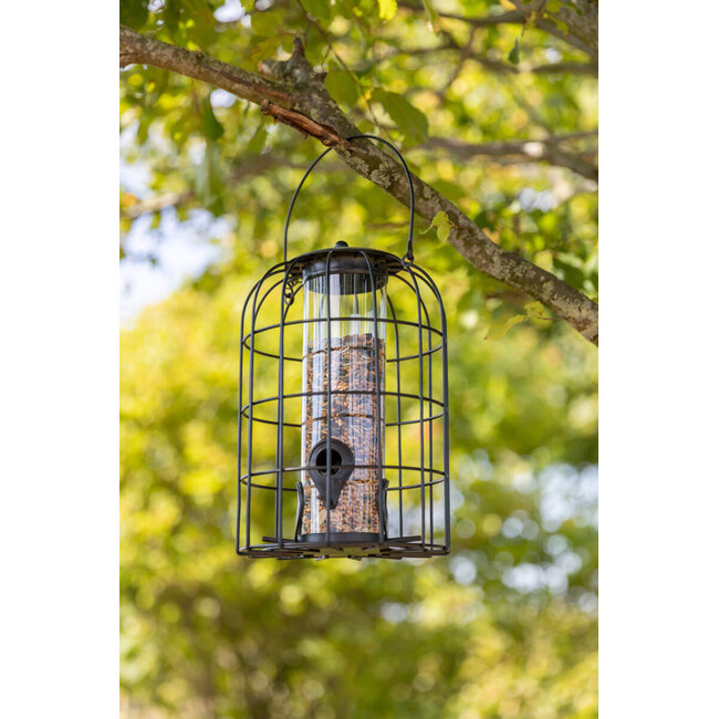 Strooivoer houder – Perfect voor strooivoer voor de tuinvogels – Metaal – ø 17 × 26 cm