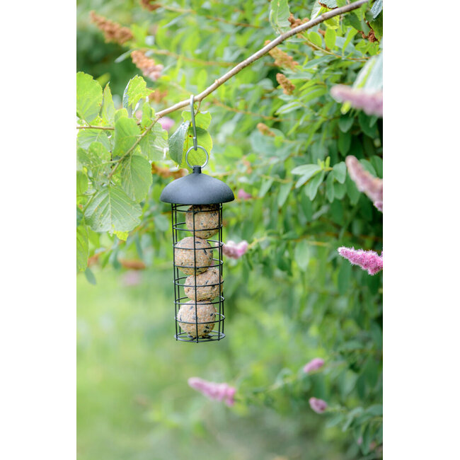 Mezebollen houder – Perfect voor mezebollen voor de buitenvogels – Metaal – ø 10 × 21 cm