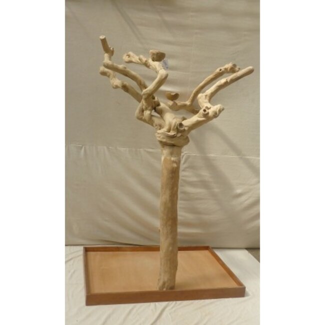 Java Tree vogelboom met plateau - Vogelboom van Java hout op wielen voor middelgrote tot grote papegaaien - X-Large