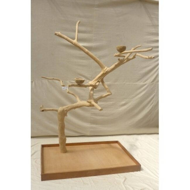 Java Tree vogelboom met plateau - Vogelboom van Java hout op wielen voor middelgrote tot grote papegaaien - X-Large