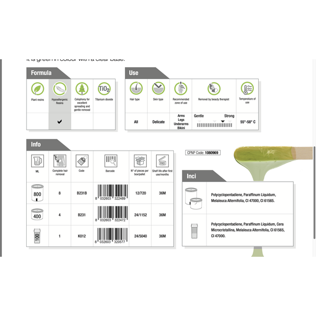 Holiday Gelstriphars Green Tea, hypoallergene hars