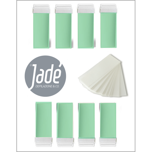 Wax refills Box Jade Aloe Vera & Argan – 8 harspatronen + 50 strips