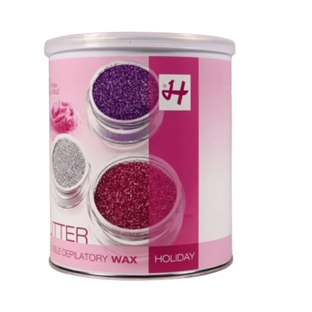 Holiday Glitter Gel Striphars – roze glitter (100 ml, 400 ml, 800 ml)