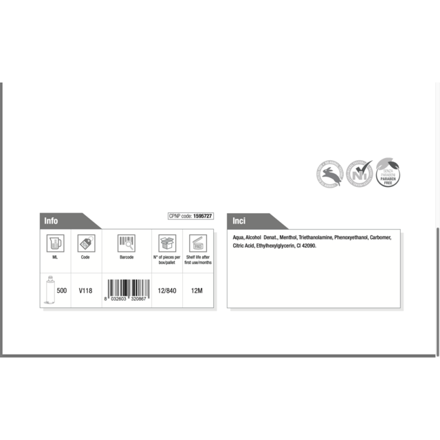 Menthol After hars Refreshing Gel 500 ml