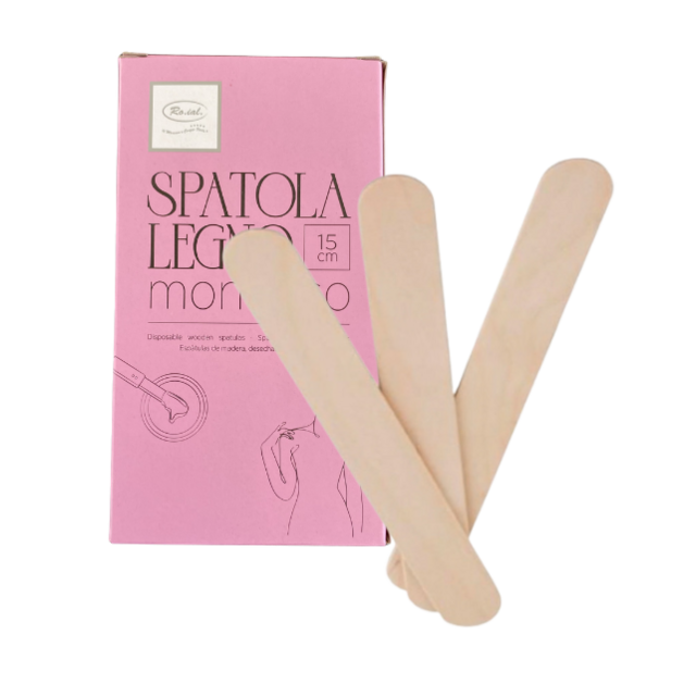 Brede Spatels 15 cm - 100 stuks- Houten Spatels Wax