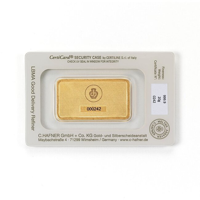 Chafner 24 Karaat fijn goudbaar