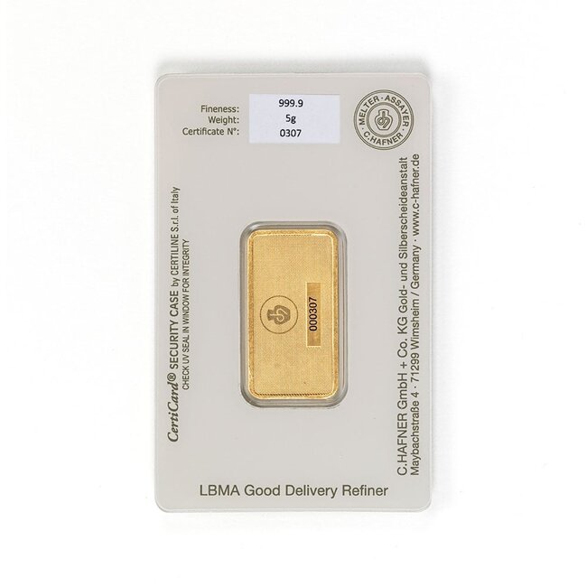 Chafner 24 Karaat fijn goudbaar