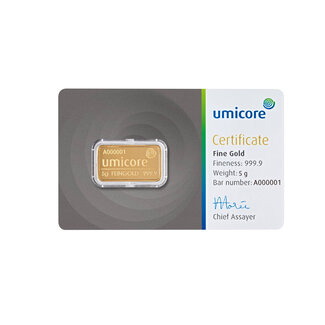 Umicore Umicore goudbaar 5 gram