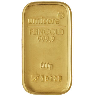 Umicore 500 gram goudbaar Umicore