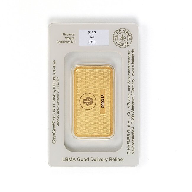 Chafner 24 Karaat fijn goudbaar