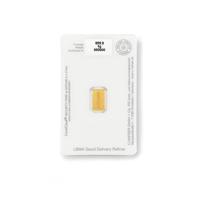 Chafner 24 Karaat fijn goudbaar