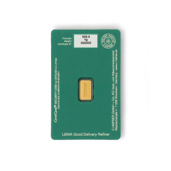 Chafner 24 Karaat fijn goudbaar