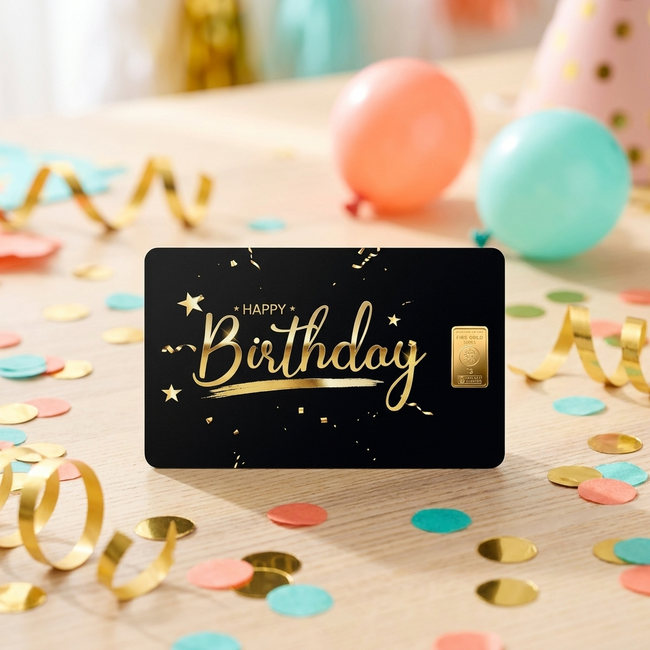 Heimerle + Meule Happy Birthday Card goudbaar 1 gram kopen