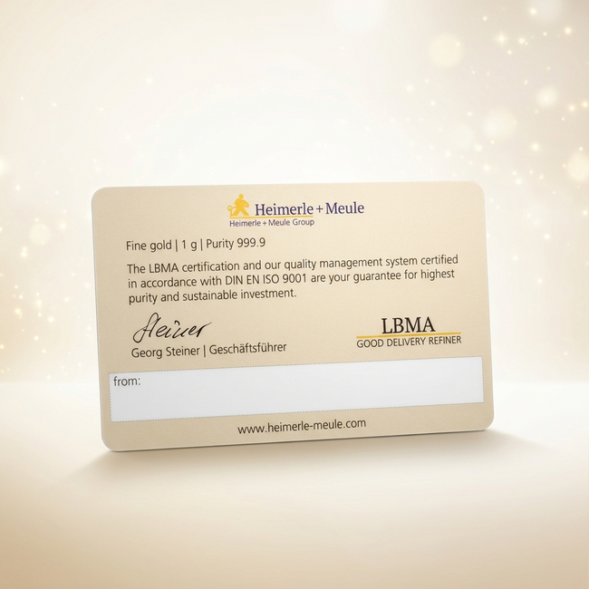 Heimerle + Meule Happy New Year Card goudbaar 1 gram kopen