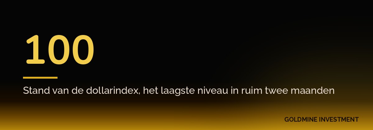 100 Stand van de dollarindex, het laagste niveau in ruim twee maanden