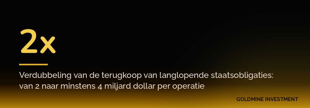 2x Verdubbeling van de terugkoop van langlopende staatsobligaties: van 2 naar minstens 4 miljard dollar per operatie