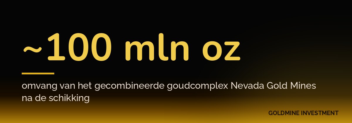 ~100 mln oz omvang van het gecombineerde goudcomplex Nevada Gold Mines na de schikking