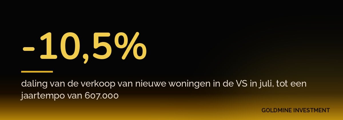 -10,5% daling van de verkoop van nieuwe woningen in de VS in juli, tot een jaartempo van 607.000