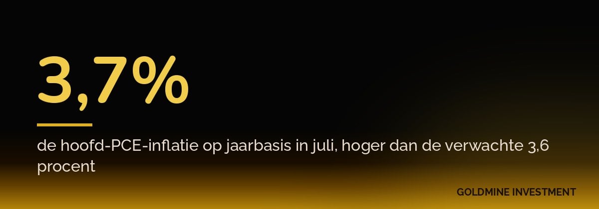 3,7% de hoofd-PCE-inflatie op jaarbasis in juli, hoger dan de verwachte 3,6 procent