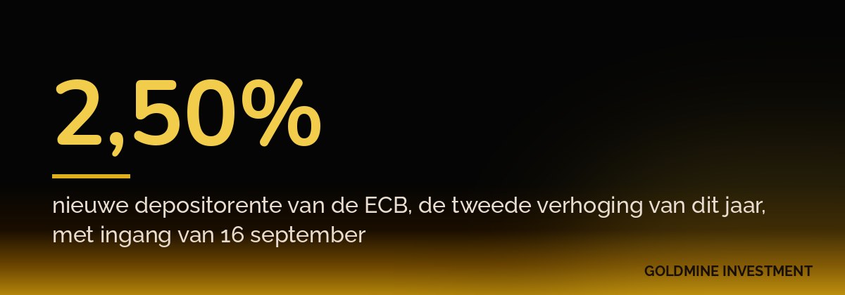 2,50% nieuwe depositorente van de ECB, de tweede verhoging van dit jaar, met ingang van 16 september