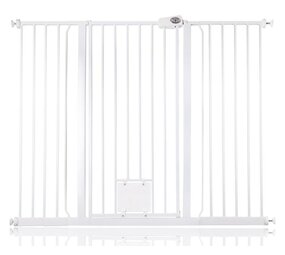 Bettacare Bettacare Barrière de Sécurité Escalier et Porte avec Chatière Extra Haute 133,2 - 141,2 cm