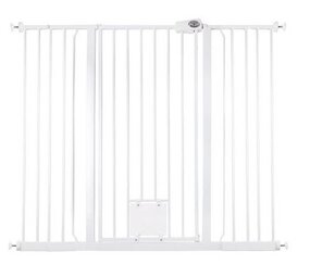 Bettacare Bettacare Barrière de Sécurité Escalier et Porte avec Chatière Extra Haute 126,7 - 134,6 cm