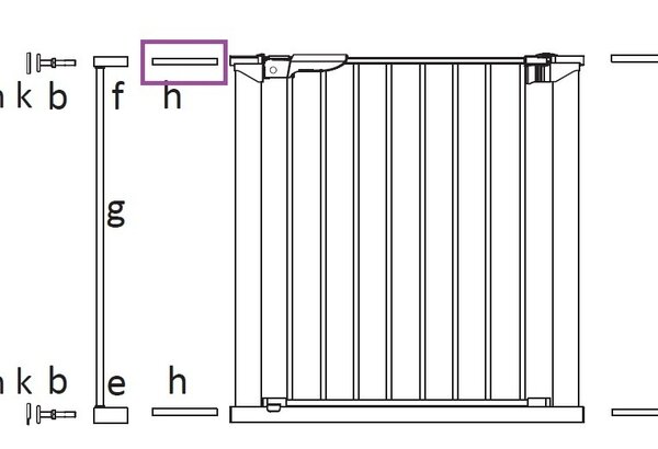 BabyDan BabyDan Perfect Close / Premier Barrière de Sécurité Escalier et Porte Petite Barre de Support H (127 mm)