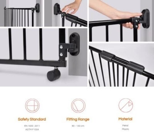 SafetyThings SafetyThings Barrière de Sécurité Escalier et Porte SG-86 2 Portes 160 - 260 cm