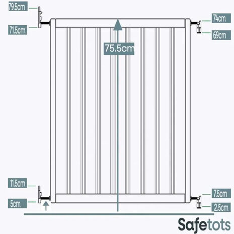 Safetots Safetots Barrière de sécurité Chunky 63,5 cm - 105,5 cm