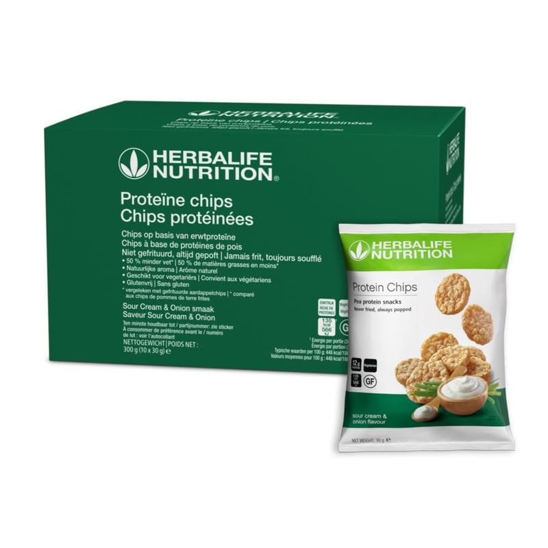 Herbalife Proteïne chips Sour Cream & Onion (10 zakjes) Herbalife Proteïne chips Sour Cream & Onion (10 zakjes)