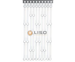 Liso® Cortina de canutillos Liso® 0001 Transparente mate | Kit de montaje