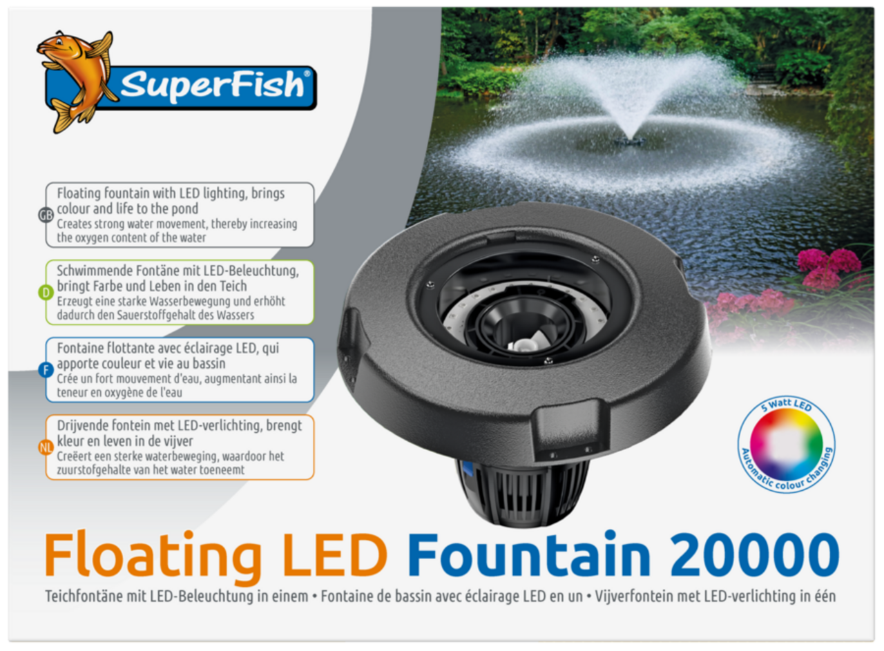 Superfish Schwimmender LED-Brunnen 20.000-90 Watt