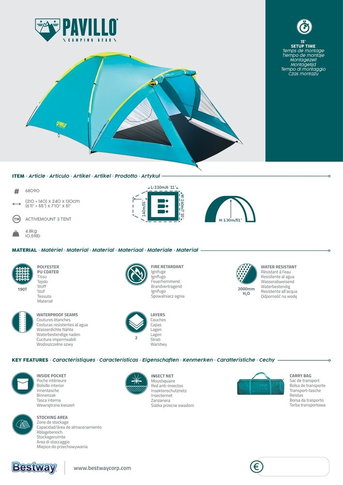 Bestway Frontcountry Zelt Activemount 3 Bestway Frontcountry Zelt Activemount 3