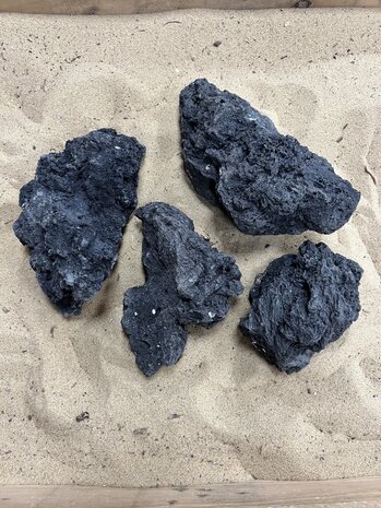 AQXL Selected B Steenbündel Lavastein schwarz 4 Stück