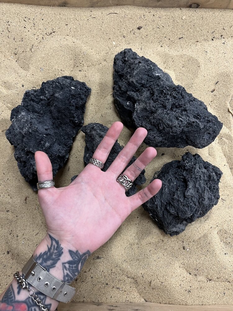 AQXL Selected B Steenbündel Lavastein schwarz 4 Stück