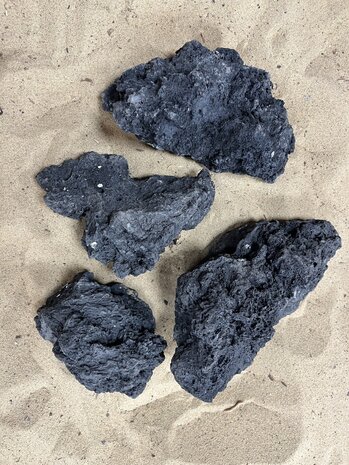 AQXL Selected B Steenbündel Lavastein schwarz 4 Stück